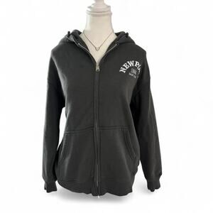 Lazy Sunday New Port Embroidered Casual Zip Up Hoodie Lightweight Size Small